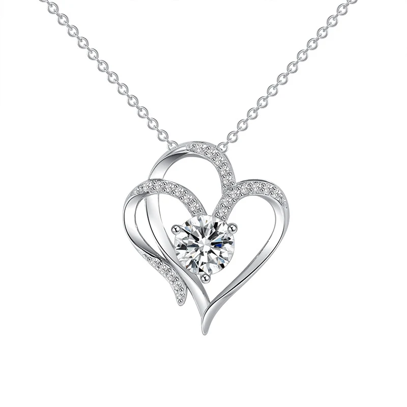 Rose Gold-Tone Double Heart Necklace, photo 2