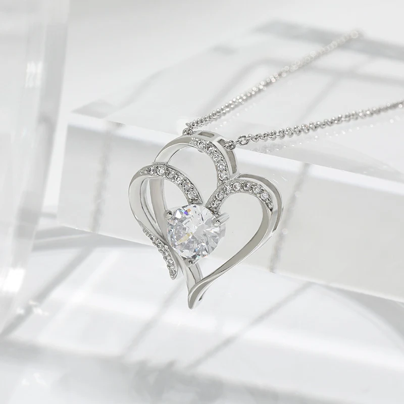Rose Gold-Tone Double Heart Necklace, photo 3