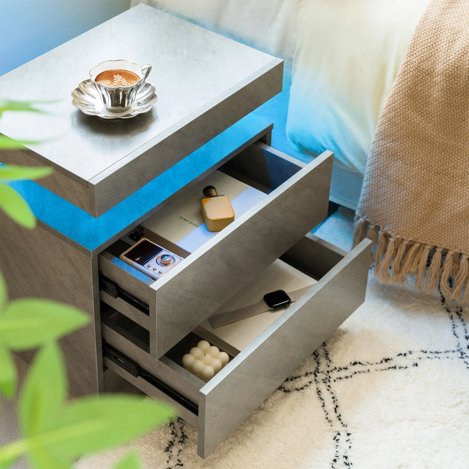 LED Bedside Table · Grey, photo 3