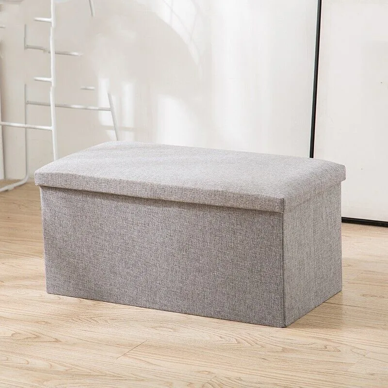 Foldable Storage Ottoman · Grey, photo 2