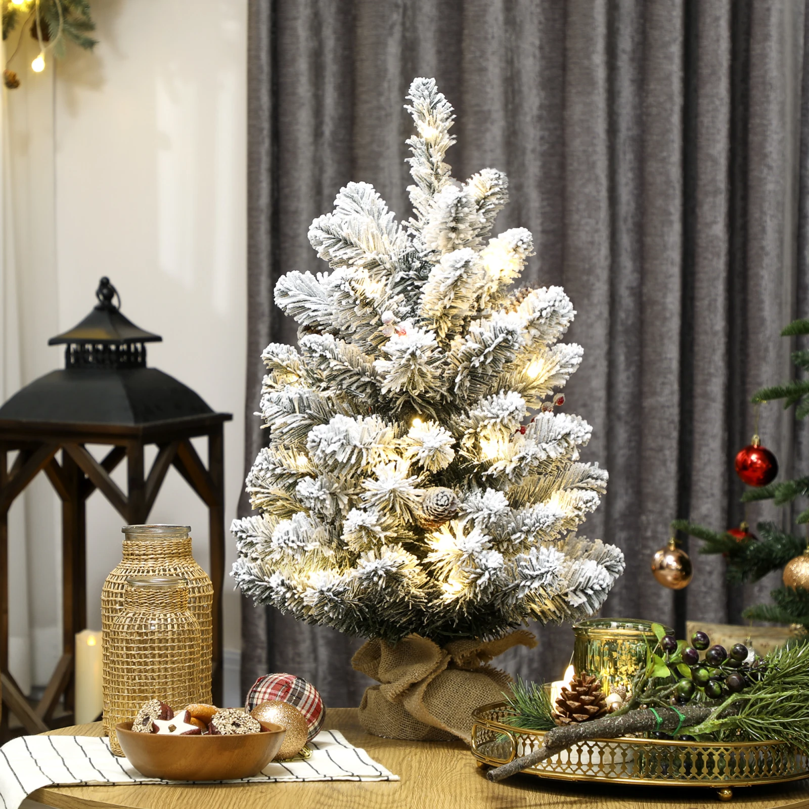 Pre-Lit Snowy Tabletop Tree · 60 cm, photo 2