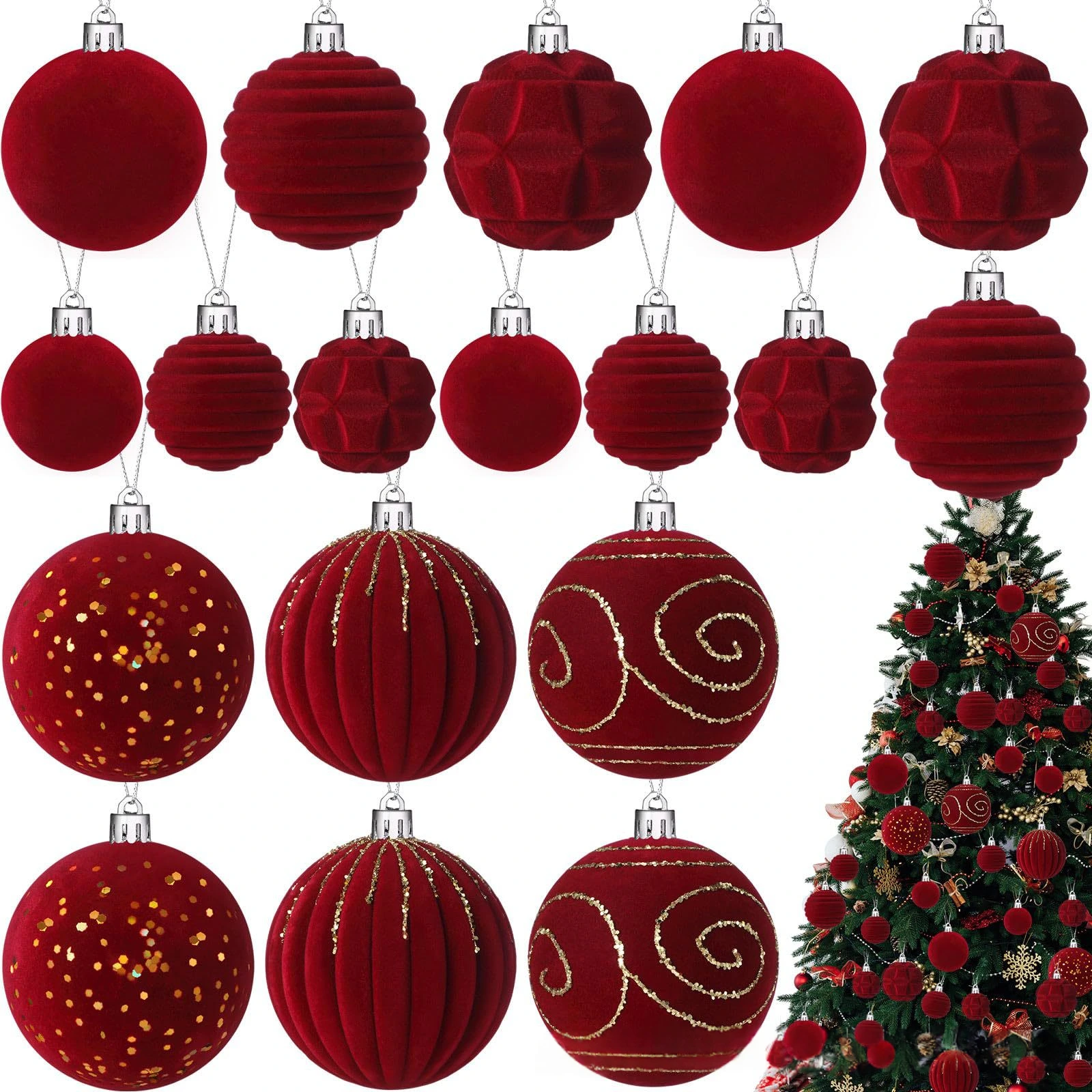 Painted Christmas Baubles · Red & White
