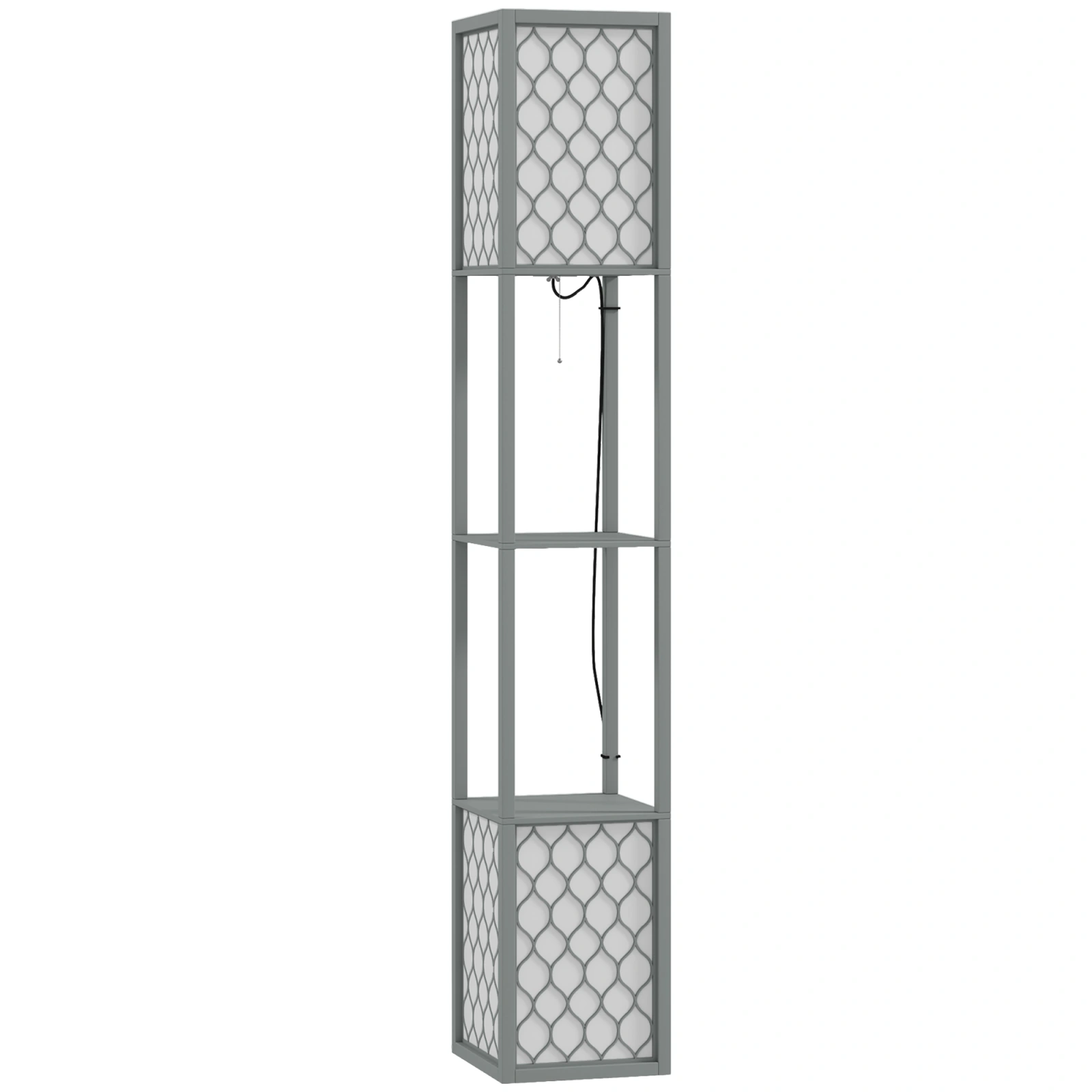 Dual-Light Shelf Floor Lamp · Light Grey