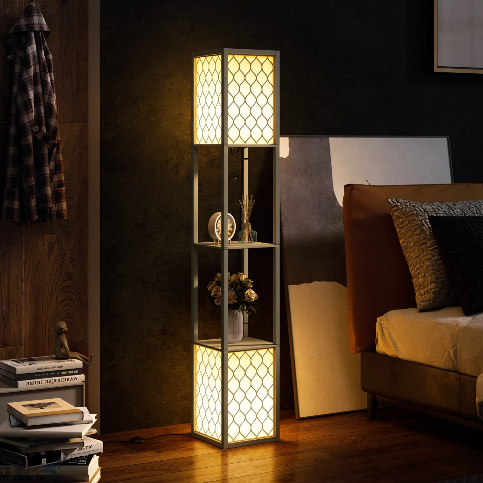Dual-Light Shelf Floor Lamp · Light Grey, photo 2