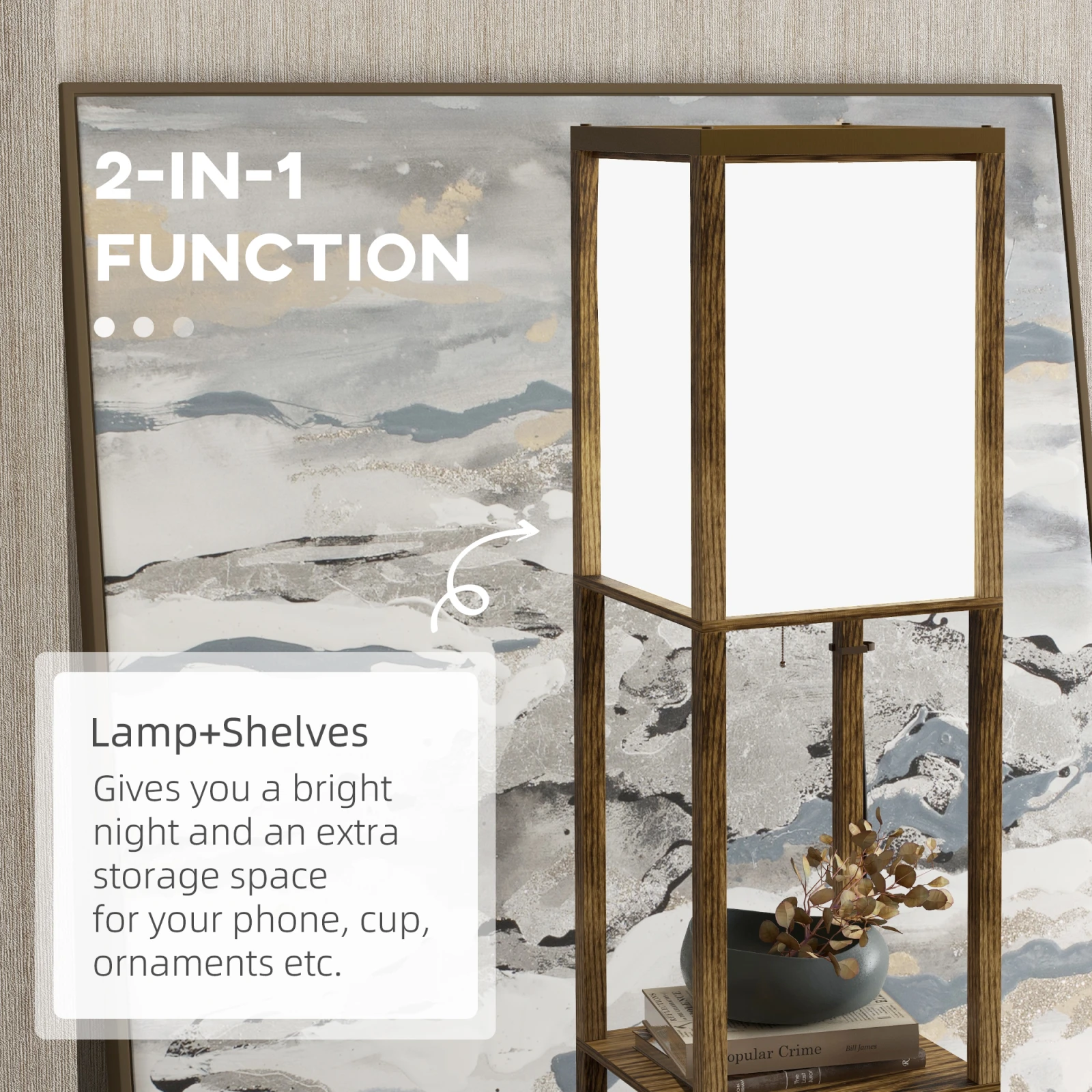 Ambient Shelf Floor Lamp · Brown, photo 3