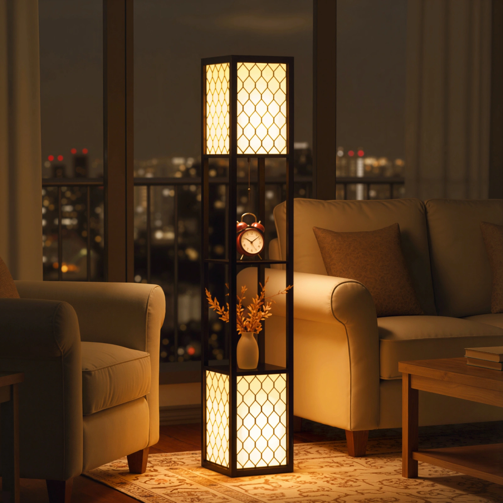Dual-Light Shelf Floor Lamp · Black, photo 2