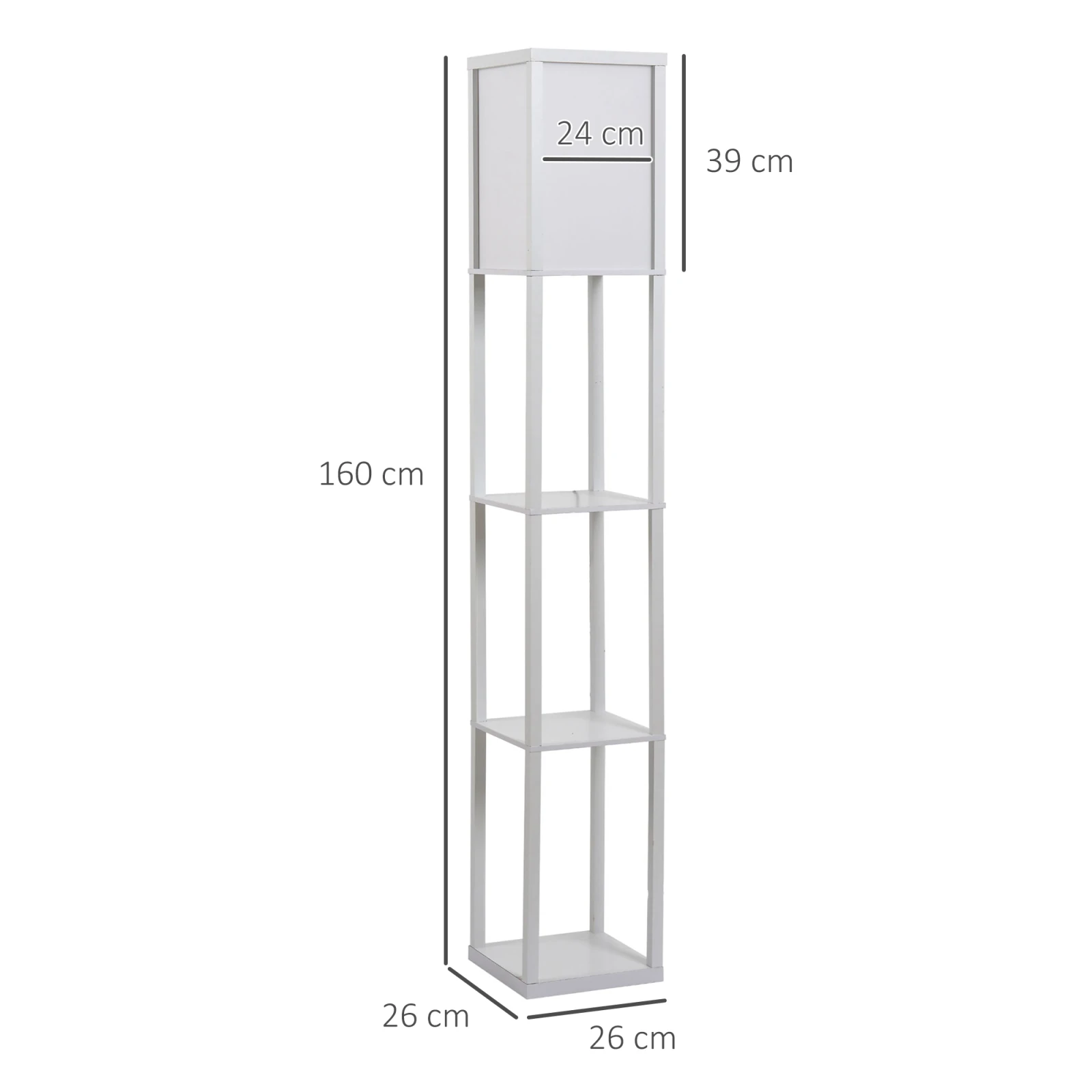 Three-Tier Shelf Floor Lamp · White, photo 2