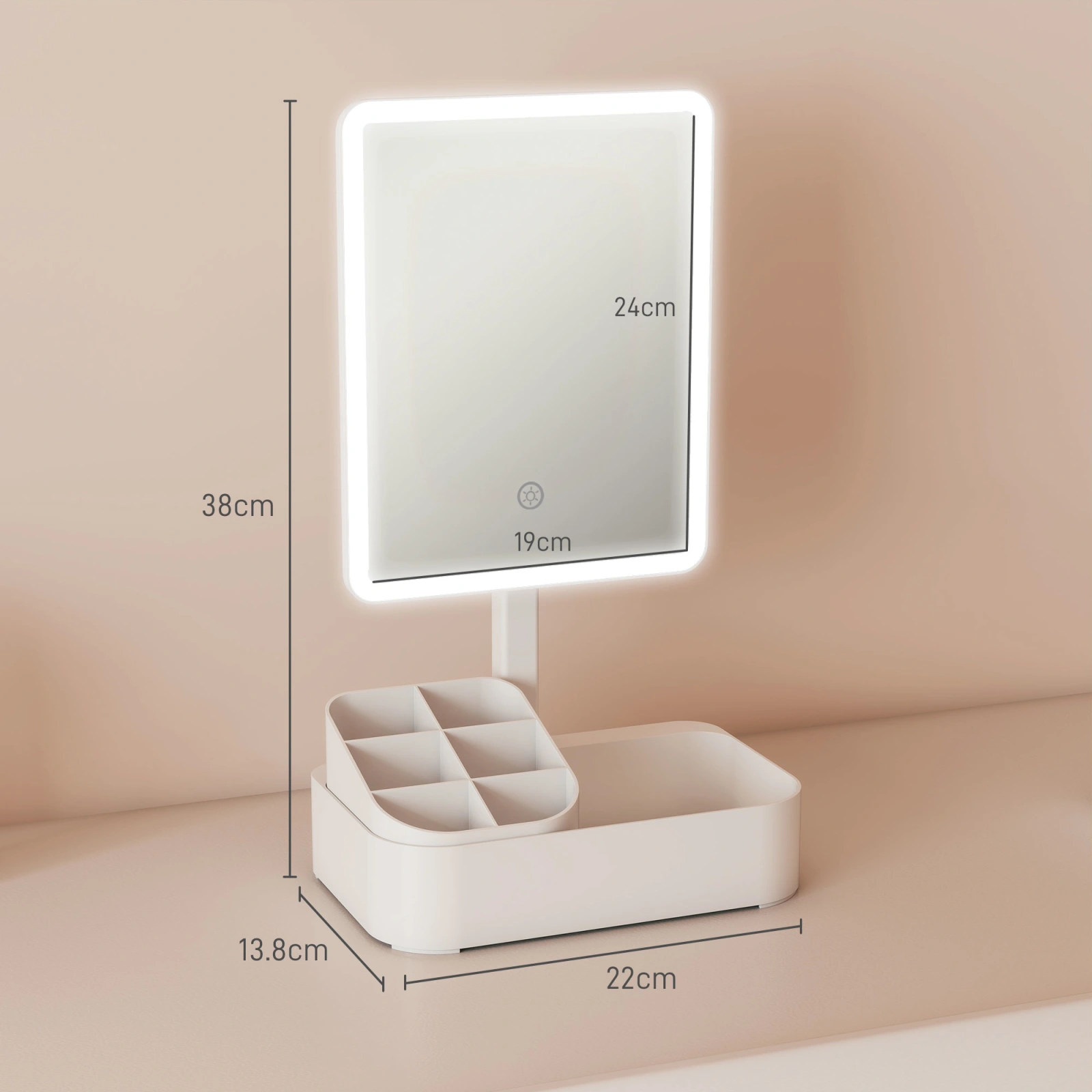 Rechargeable Vanity Mirror · White, photo 2