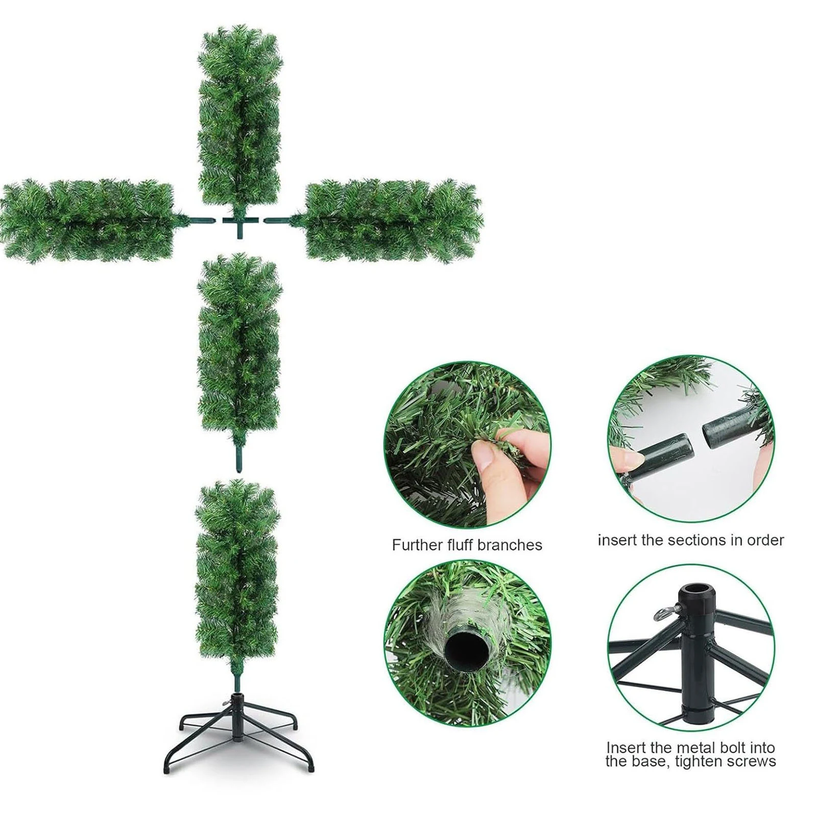 Festive Foliage Cross Decoration · 150 or 180 cm, photo 3