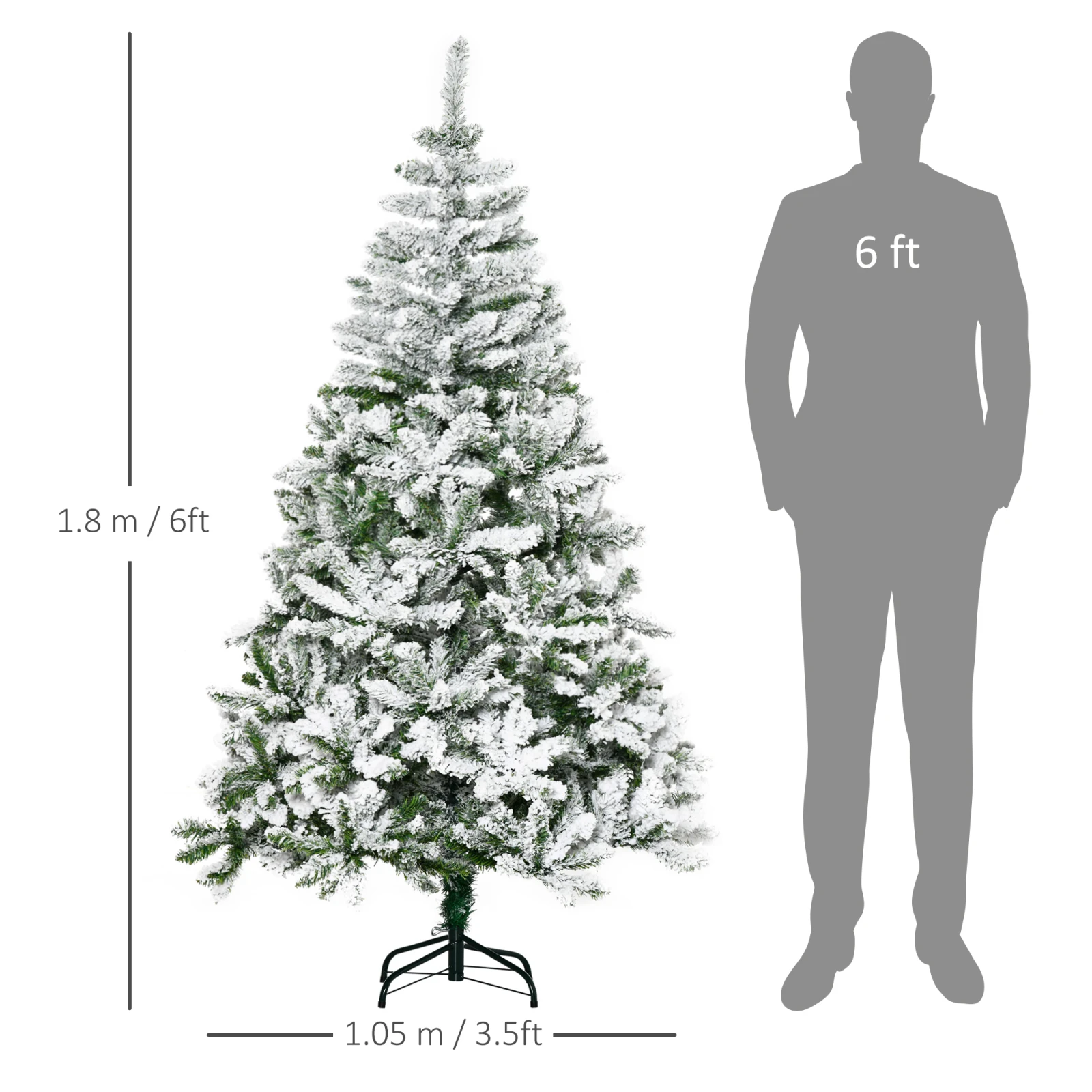 Snow-Flocked Pine Christmas Tree · 6 ft, photo 3