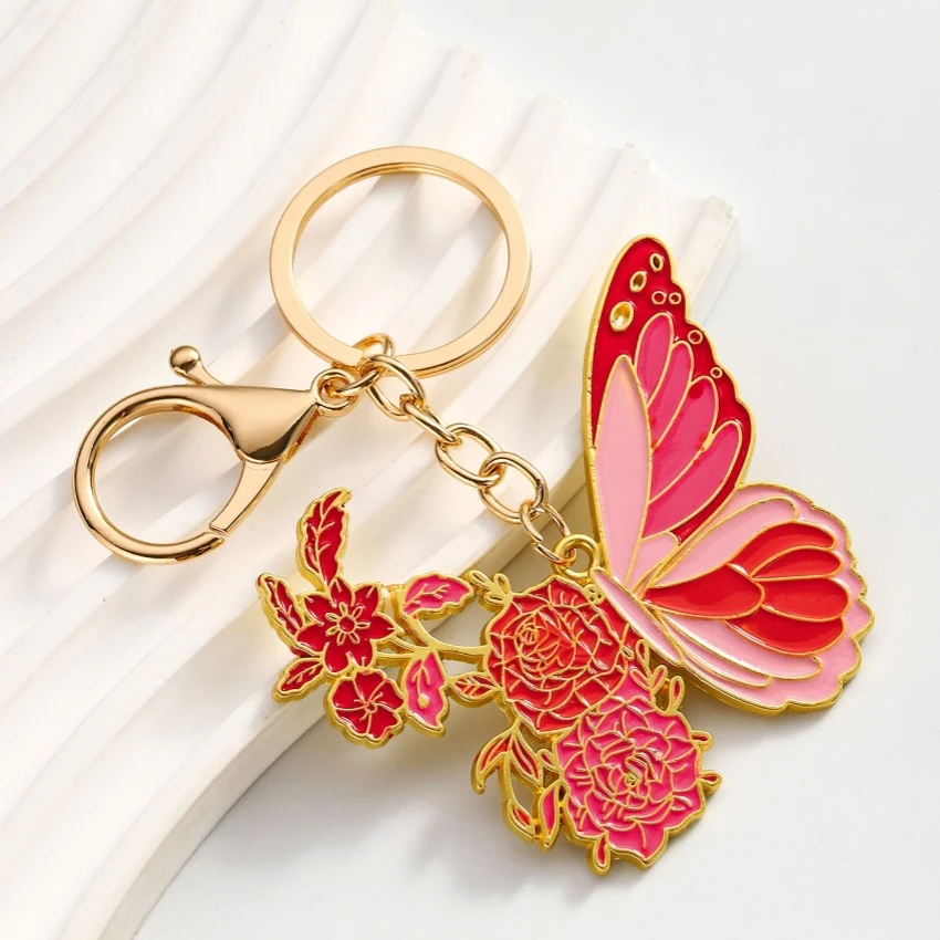 Butterfly & Flower Keyring