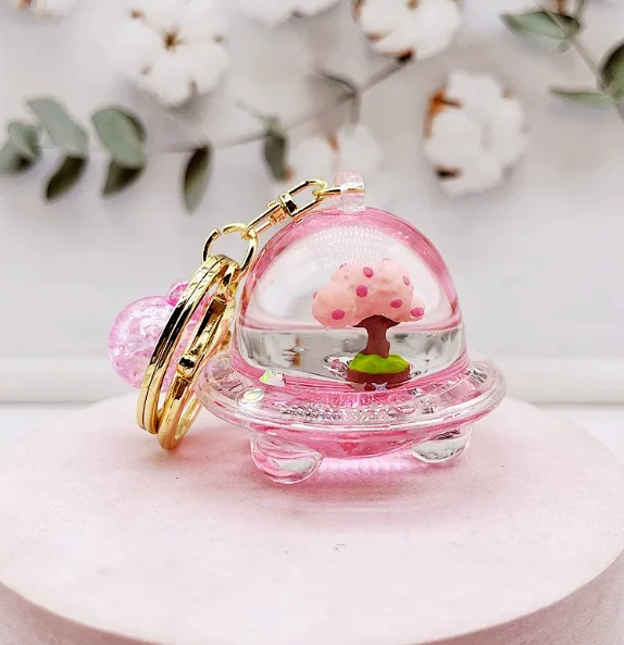 Cherry Blossom Liquid Keyring