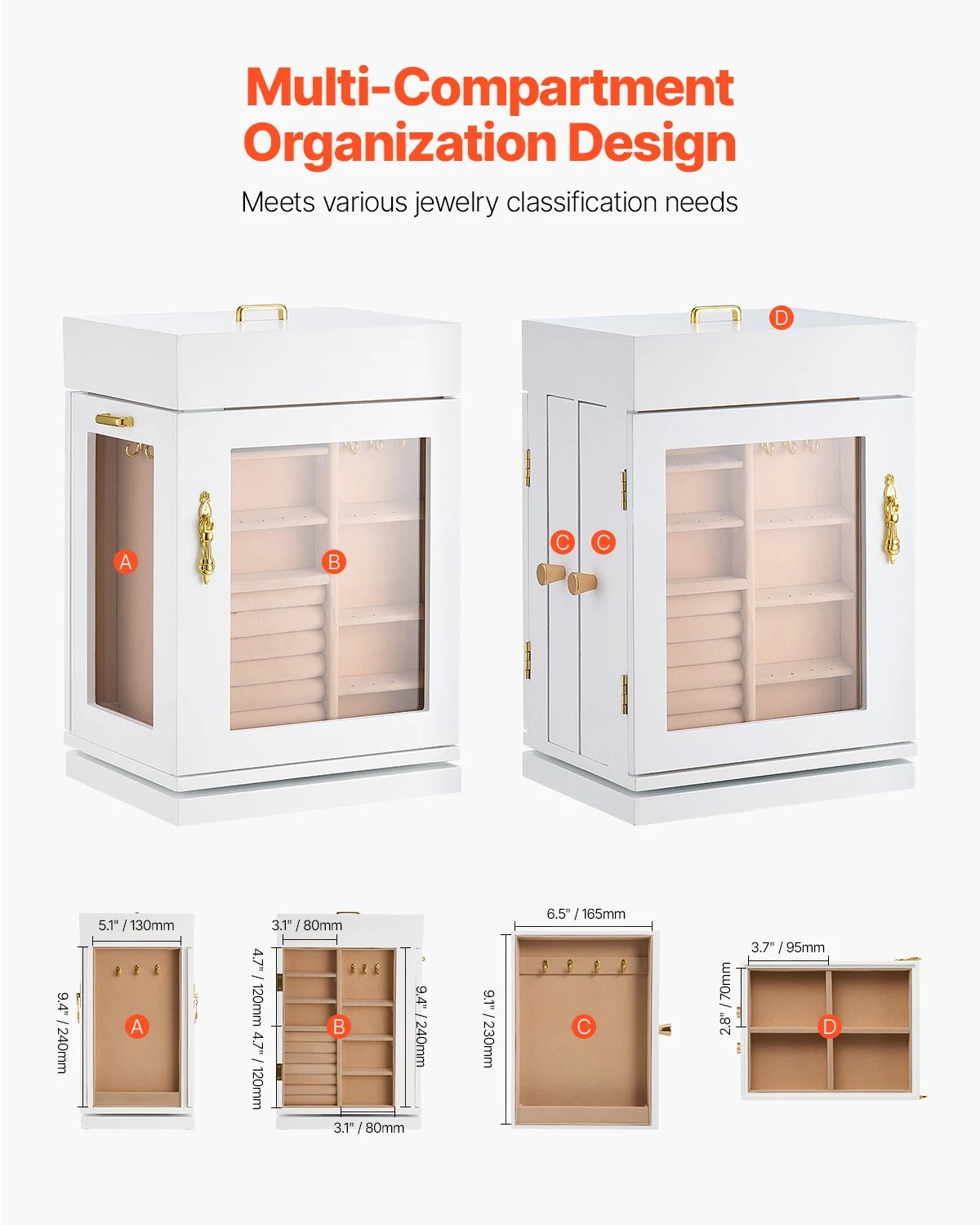 Rotating Jewellery Organiser · White, photo 3