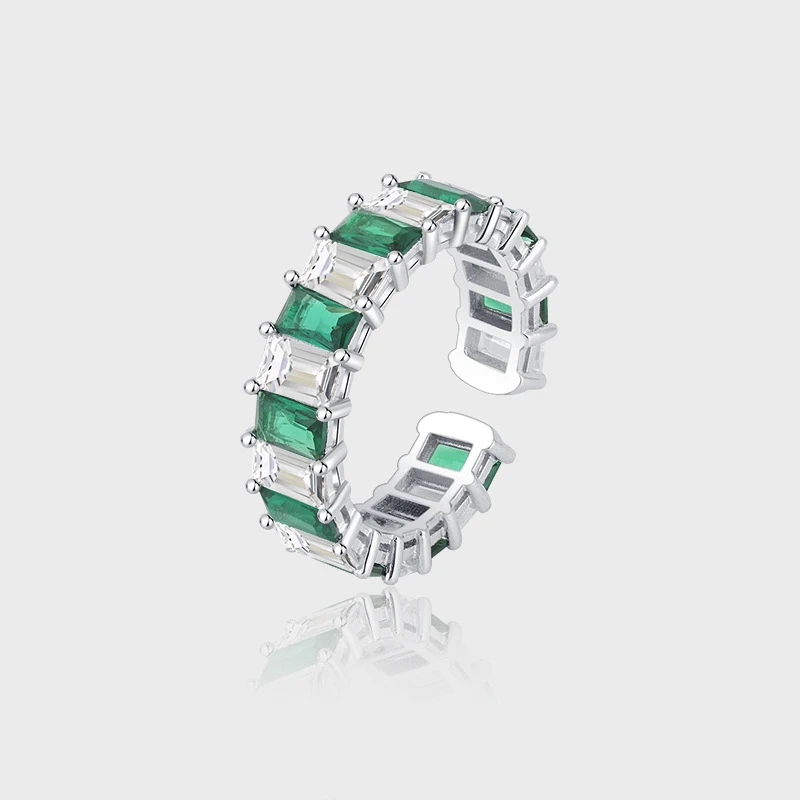 Green Geometric Stone Ring