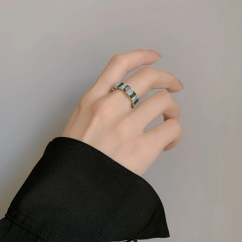 Green Geometric Stone Ring, photo 2