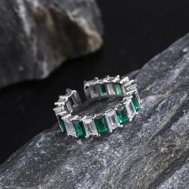 Green Geometric Stone Ring, photo 3