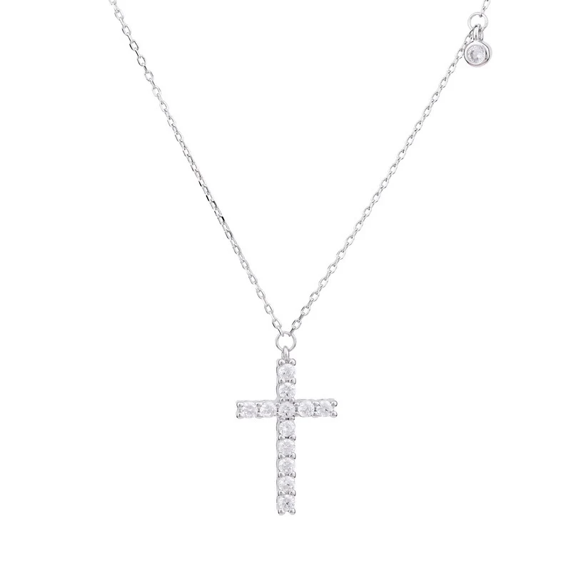 Sparkle Cross Necklace · Gold Tone