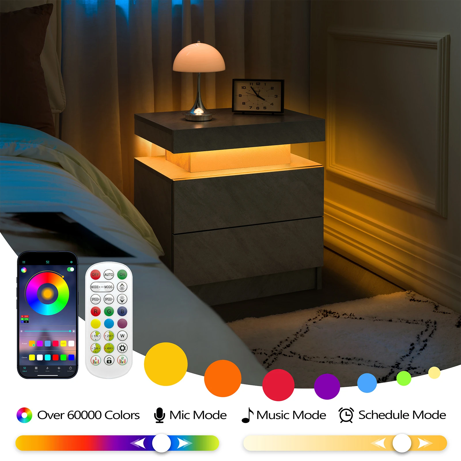 LED Bedside Table · Grey, photo 4