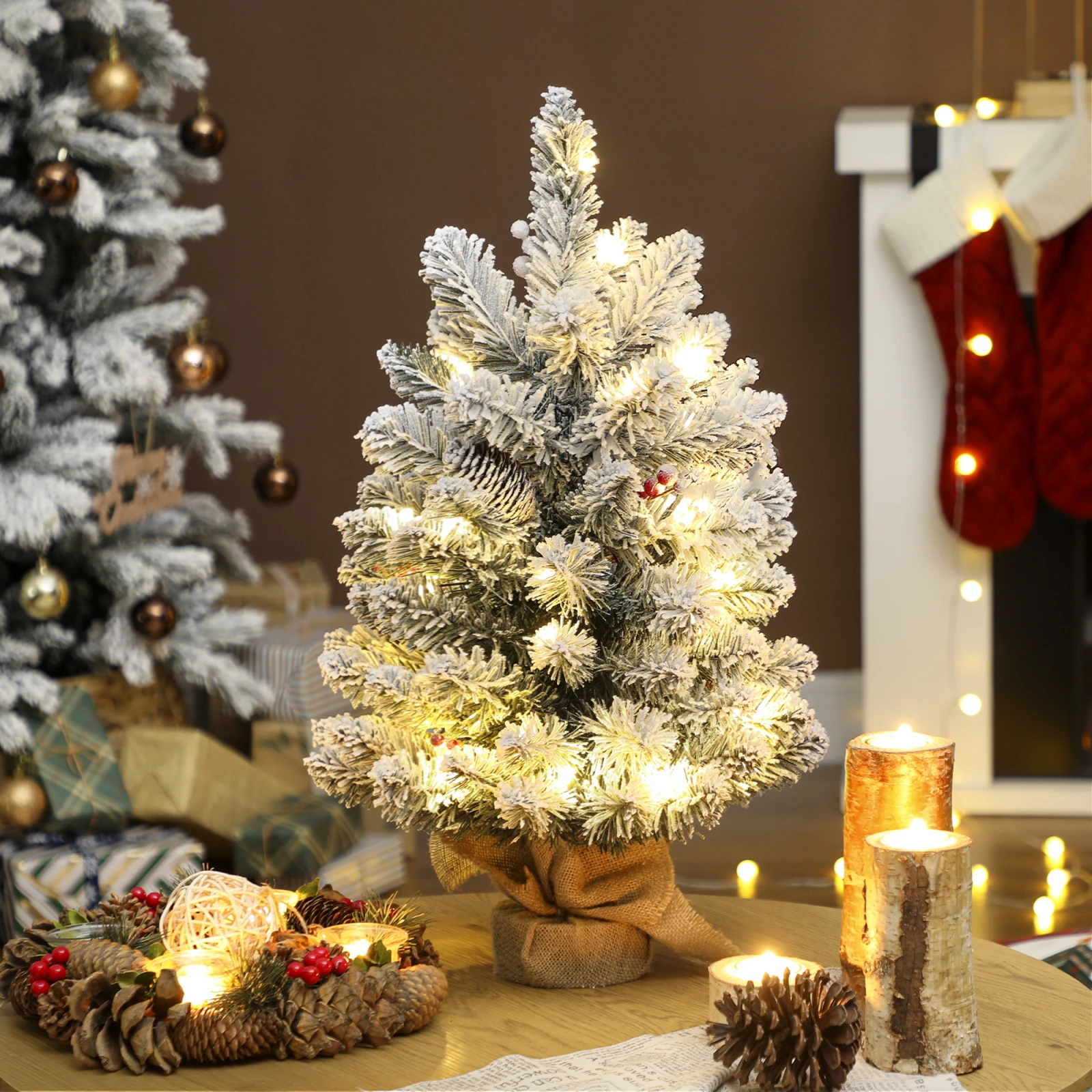 Pre-Lit Snowy Tabletop Tree · 60 cm, photo 4