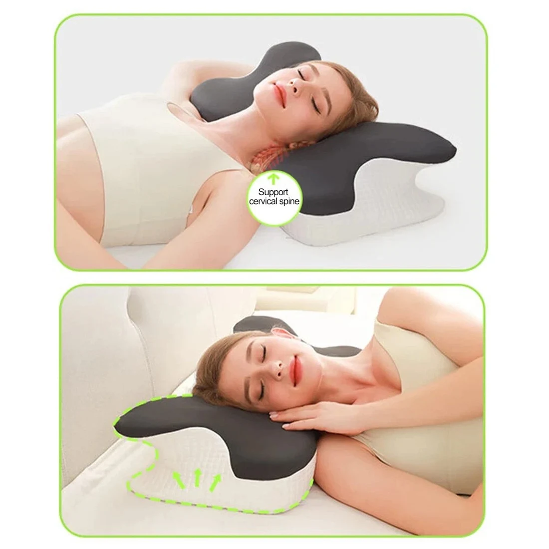 Contoured Memory Foam Pillow · Grey, photo 4