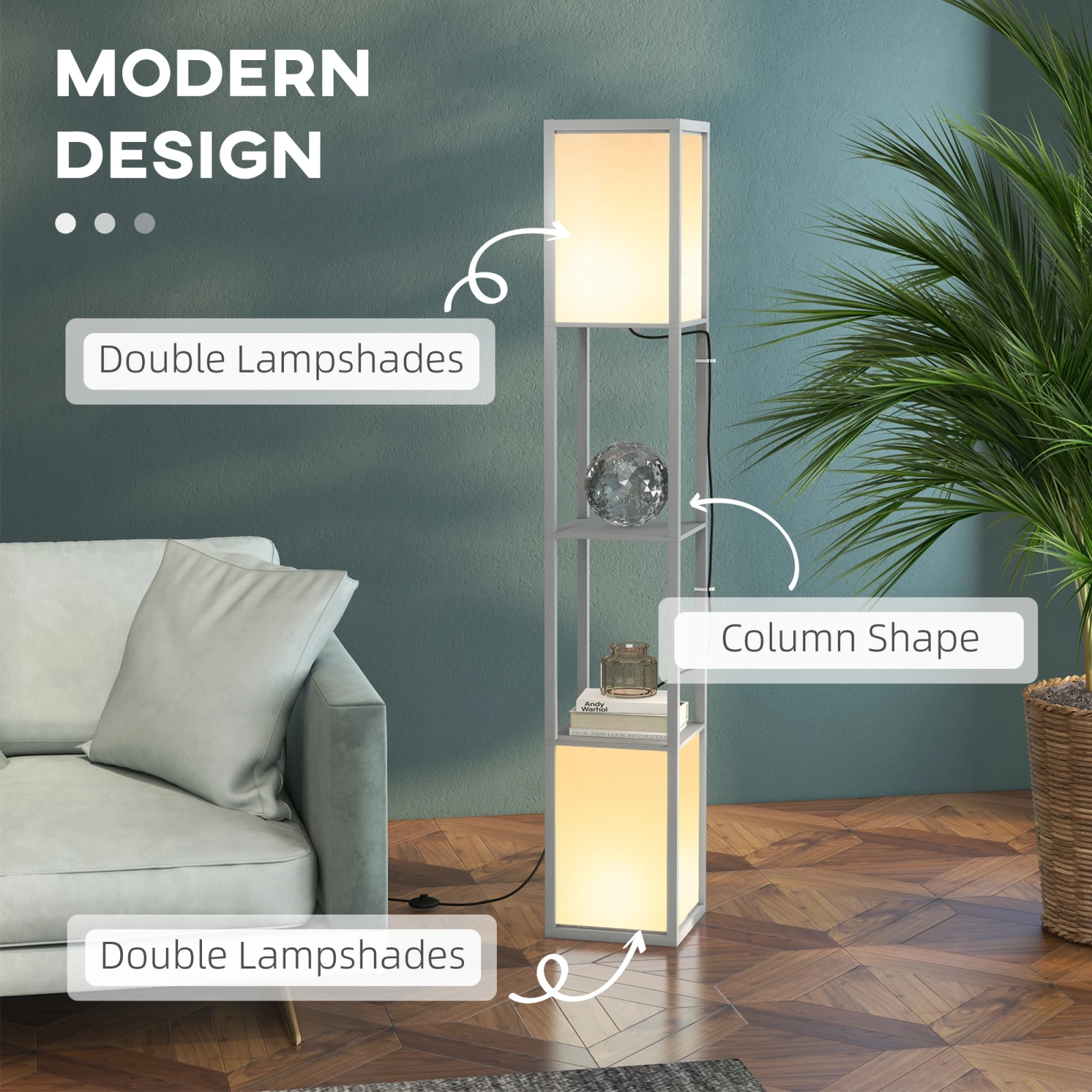 Ambient Shelf Floor Lamp · Grey, photo 4