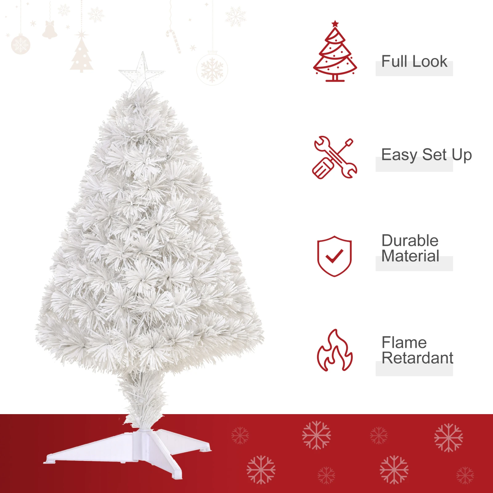 Pre-Lit Tabletop Christmas Tree · White, photo 4