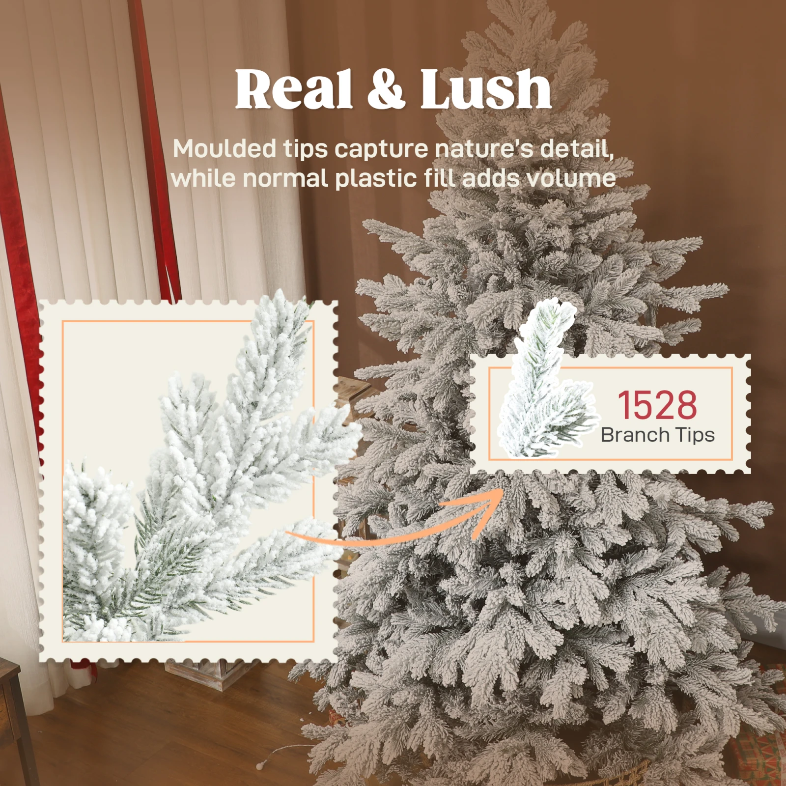 Snow-Flocked Christmas Tree · 6 ft, photo 3