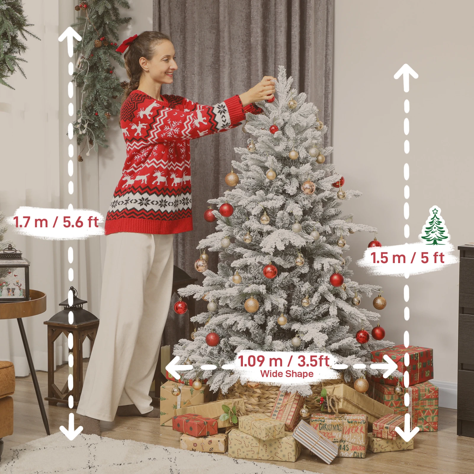 Snow-Flocked Christmas Tree · 5 ft, photo 4
