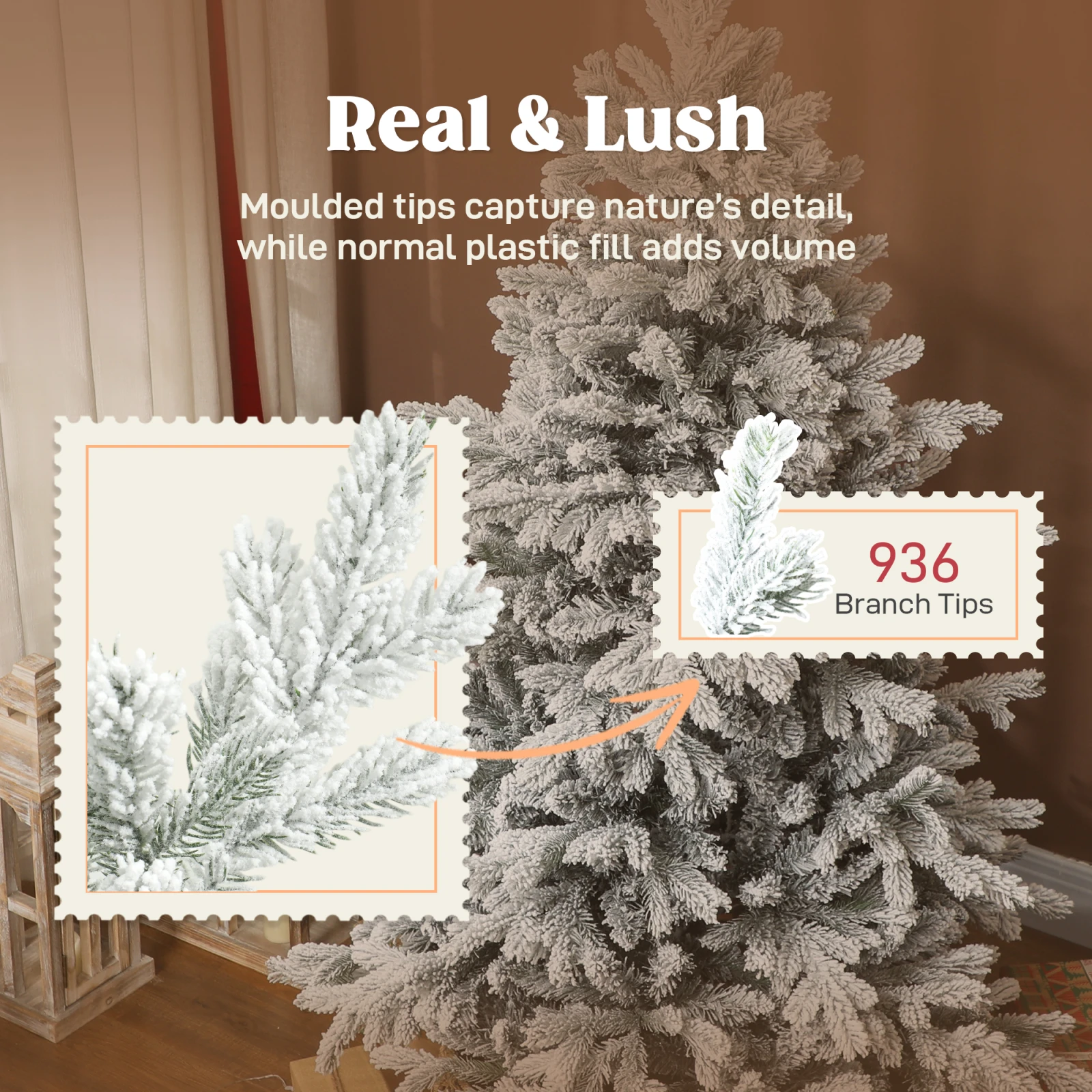 Snow-Flocked Christmas Tree · 5 ft, photo 3