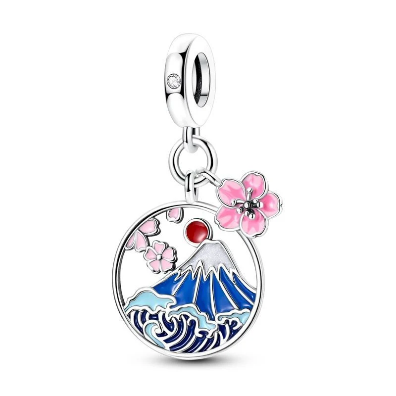 Mountain & Blossom Pendant Charm, photo 2