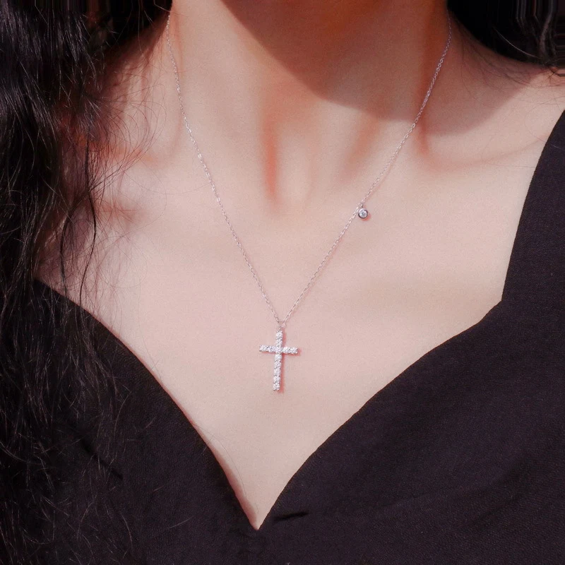 Sparkle Cross Necklace · Gold Tone, photo 4