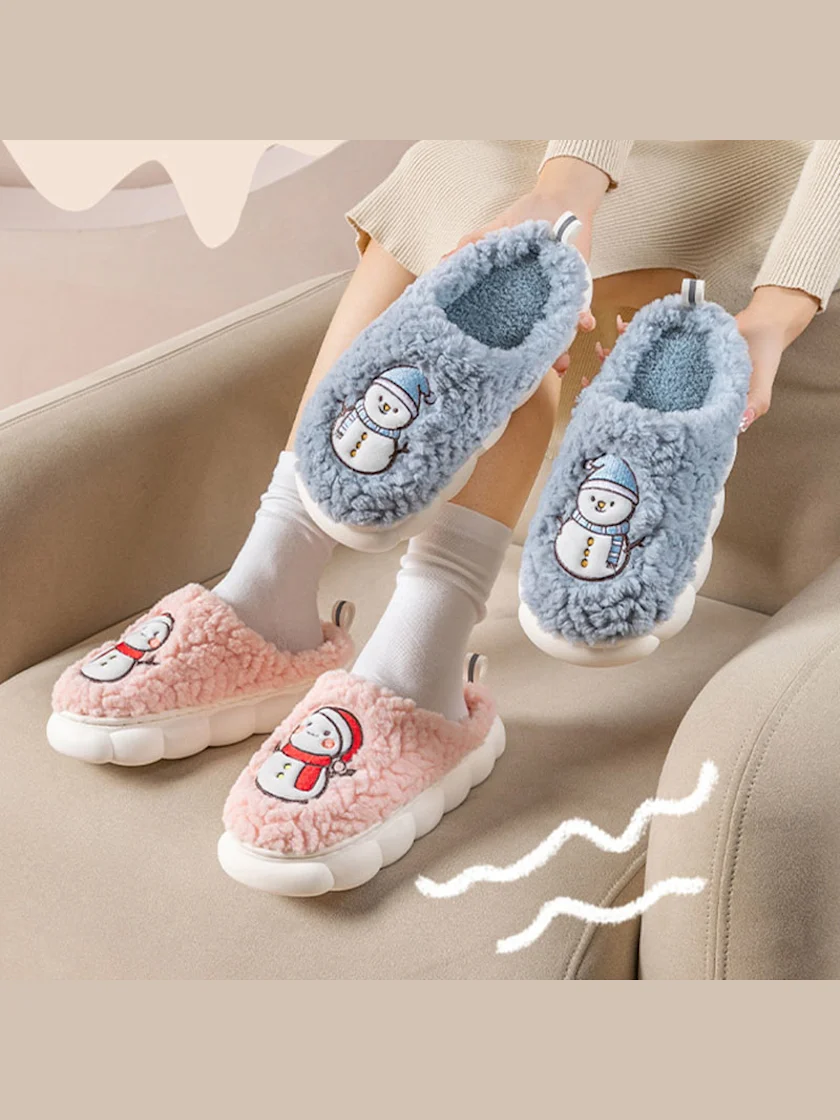 Snowman Plush House Slippers