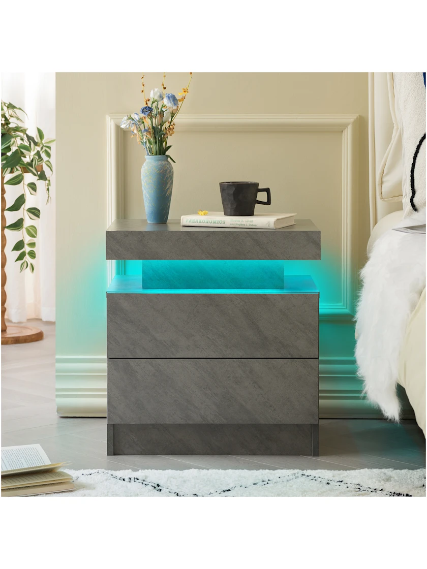 LED Bedside Table · Grey