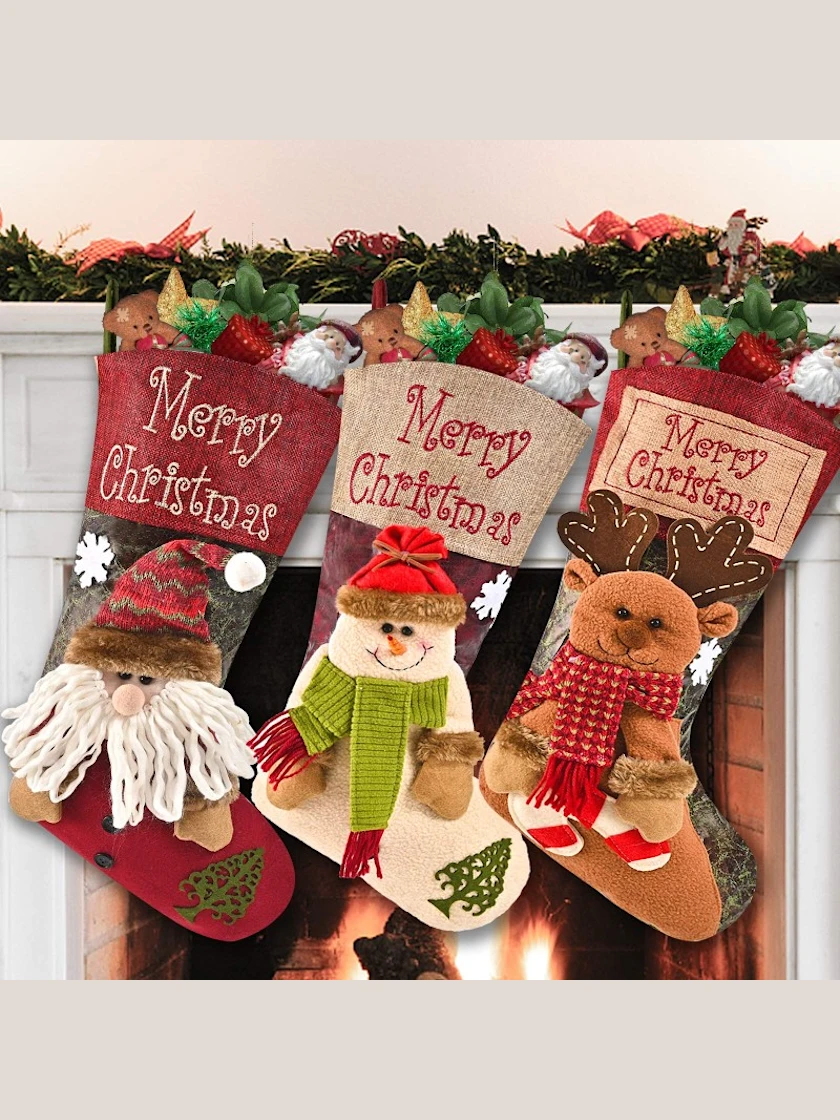 Festive Character Stockings · Set of Three
