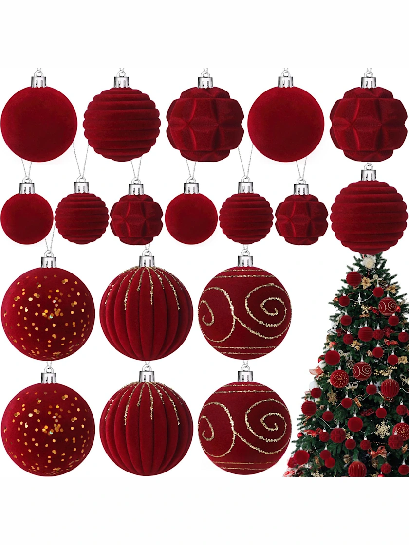 Painted Christmas Baubles · Red & White