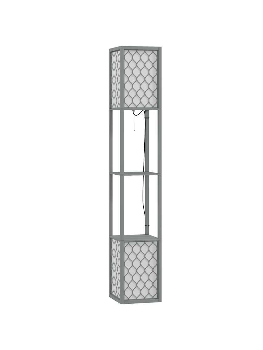 Dual-Light Shelf Floor Lamp · Light Grey