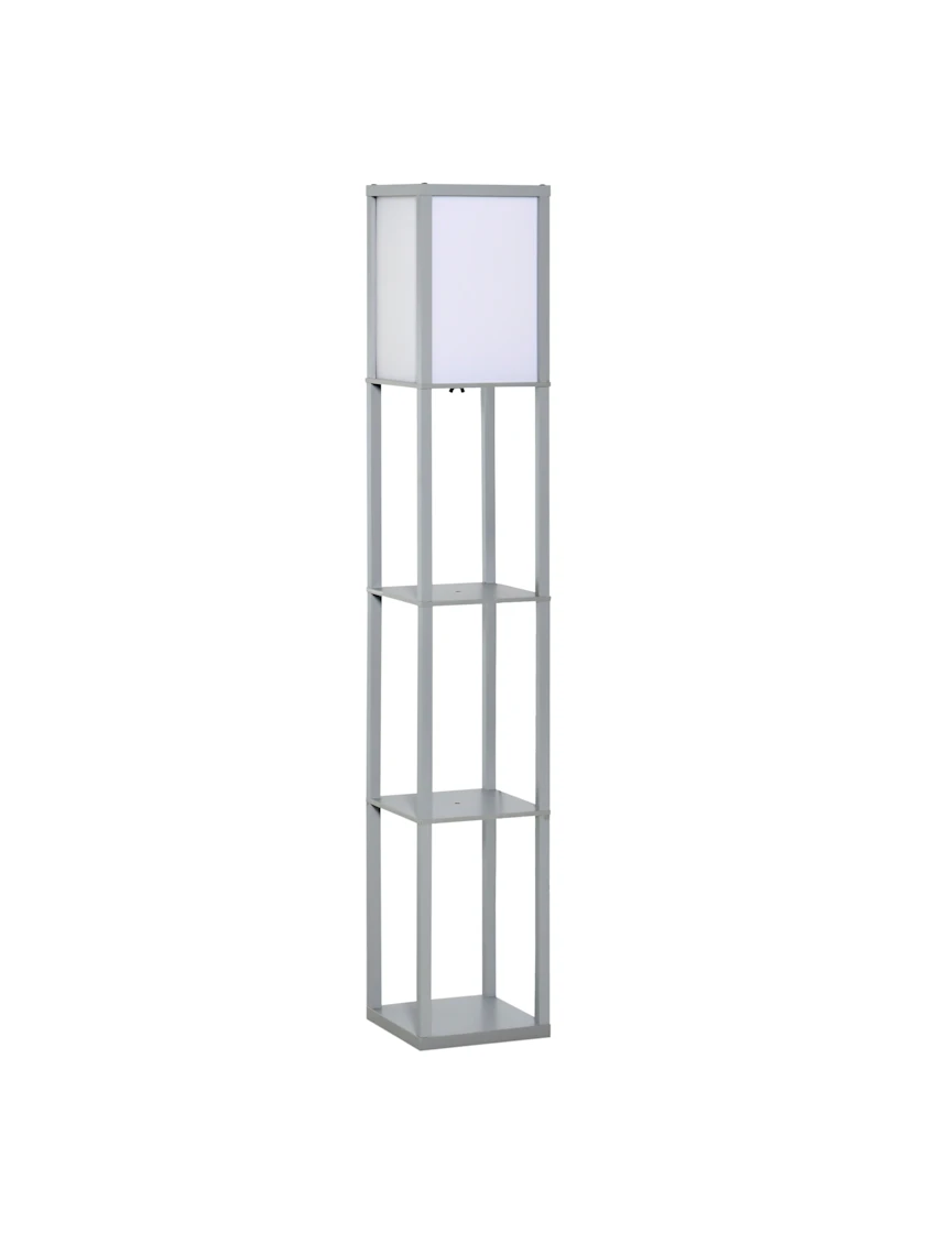 Three-Tier Shelf Floor Lamp · Grey