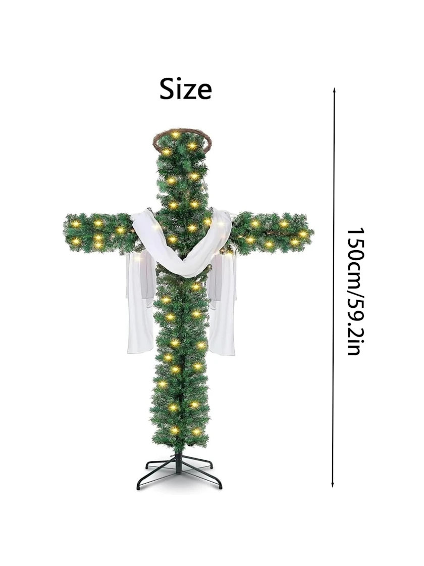 Festive Foliage Cross Decoration · 150 or 180 cm
