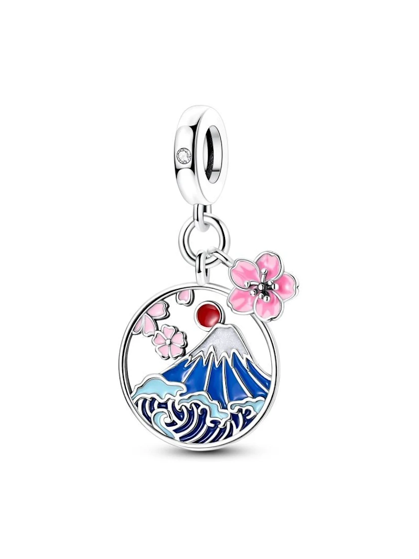 Mountain & Blossom Pendant Charm