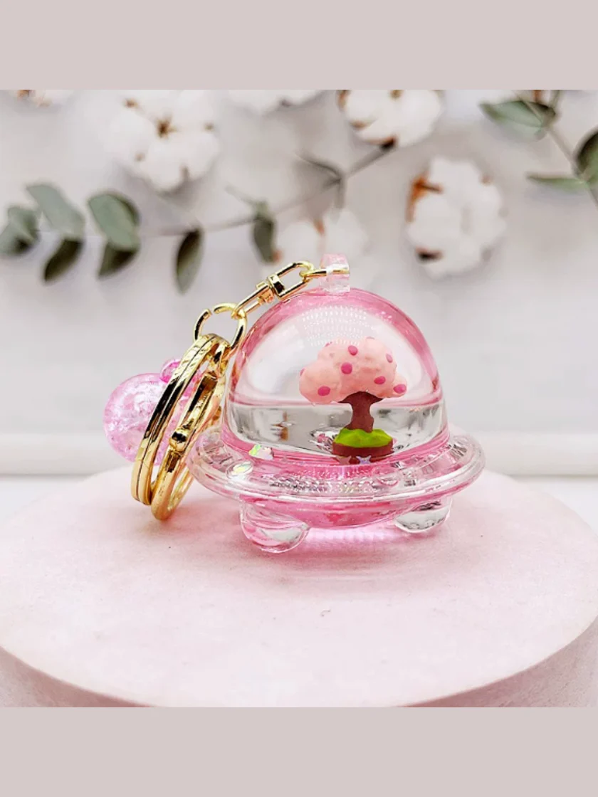 Cherry Blossom Liquid Keyring