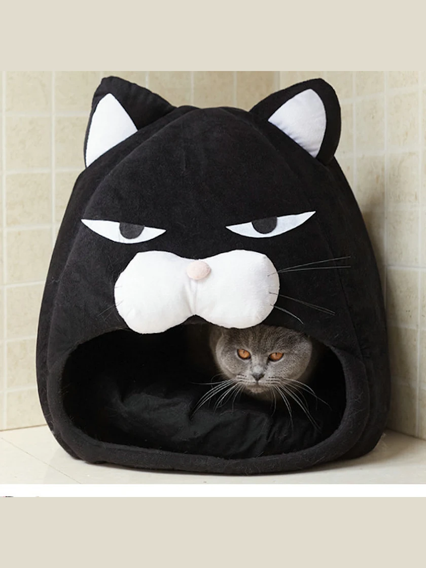 Cat-Face Pet Cave · Black